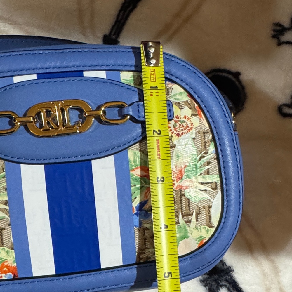 NWOT Ralph Lauren Floral Blue Crossbody Bag - Picture 6 of 10